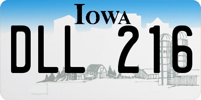IA license plate DLL216