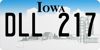 IA license plate DLL217
