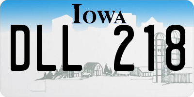 IA license plate DLL218