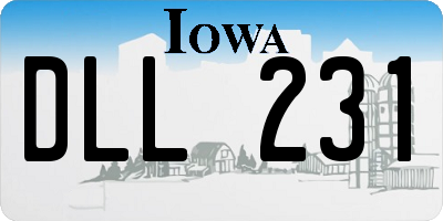 IA license plate DLL231