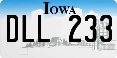 IA license plate DLL233