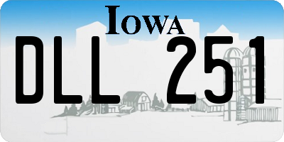IA license plate DLL251
