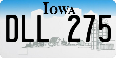 IA license plate DLL275