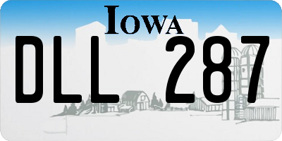 IA license plate DLL287