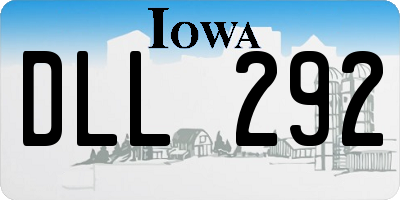 IA license plate DLL292
