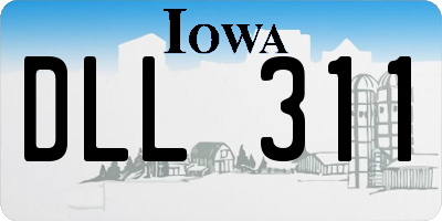 IA license plate DLL311