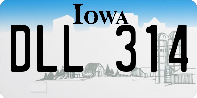 IA license plate DLL314