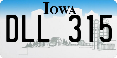IA license plate DLL315