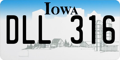 IA license plate DLL316