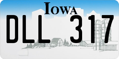IA license plate DLL317