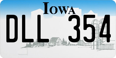 IA license plate DLL354
