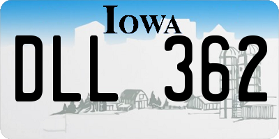 IA license plate DLL362