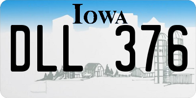 IA license plate DLL376