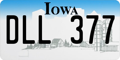 IA license plate DLL377