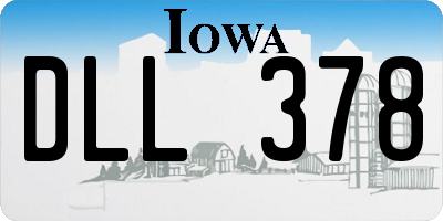 IA license plate DLL378