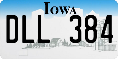 IA license plate DLL384