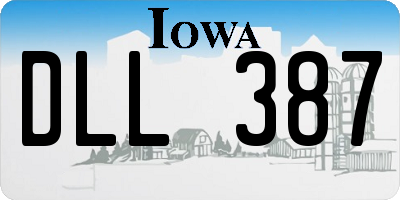 IA license plate DLL387
