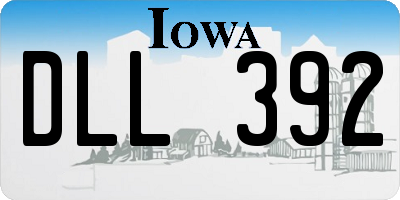 IA license plate DLL392