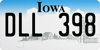 IA license plate DLL398