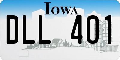 IA license plate DLL401
