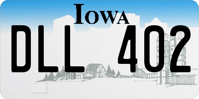 IA license plate DLL402