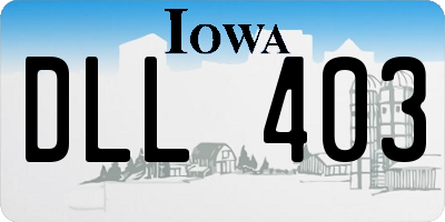 IA license plate DLL403