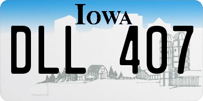 IA license plate DLL407