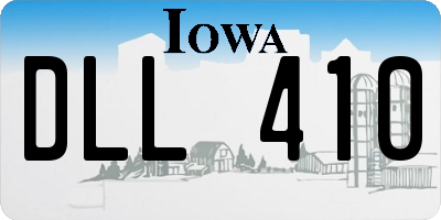 IA license plate DLL410