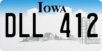 IA license plate DLL412
