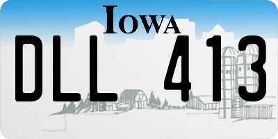 IA license plate DLL413