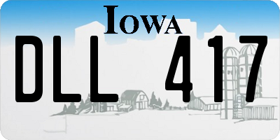 IA license plate DLL417