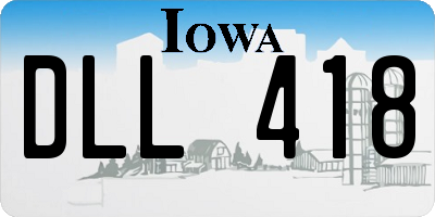 IA license plate DLL418