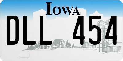IA license plate DLL454