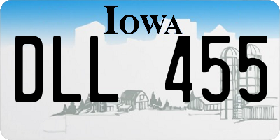 IA license plate DLL455