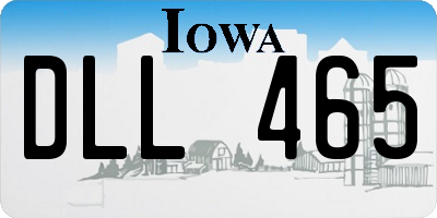 IA license plate DLL465