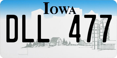 IA license plate DLL477