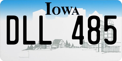 IA license plate DLL485