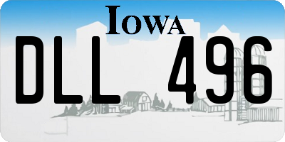 IA license plate DLL496