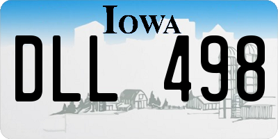 IA license plate DLL498