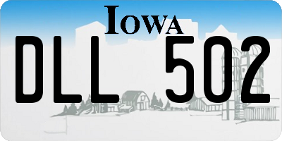 IA license plate DLL502