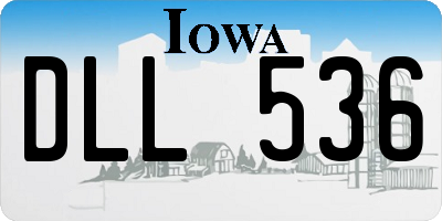 IA license plate DLL536