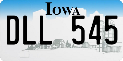 IA license plate DLL545