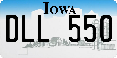 IA license plate DLL550