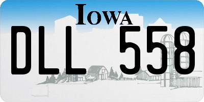 IA license plate DLL558