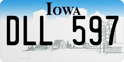 IA license plate DLL597