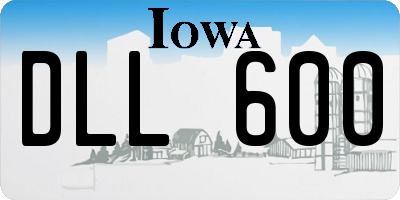 IA license plate DLL600