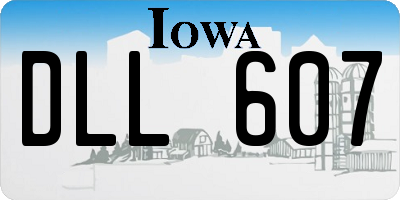 IA license plate DLL607