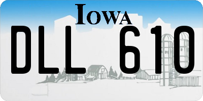 IA license plate DLL610