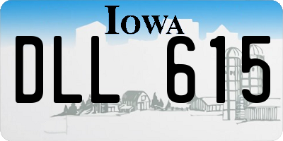 IA license plate DLL615