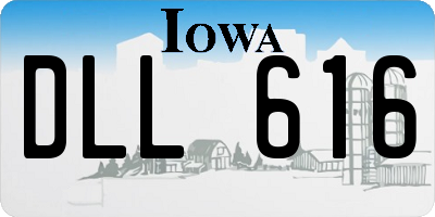 IA license plate DLL616